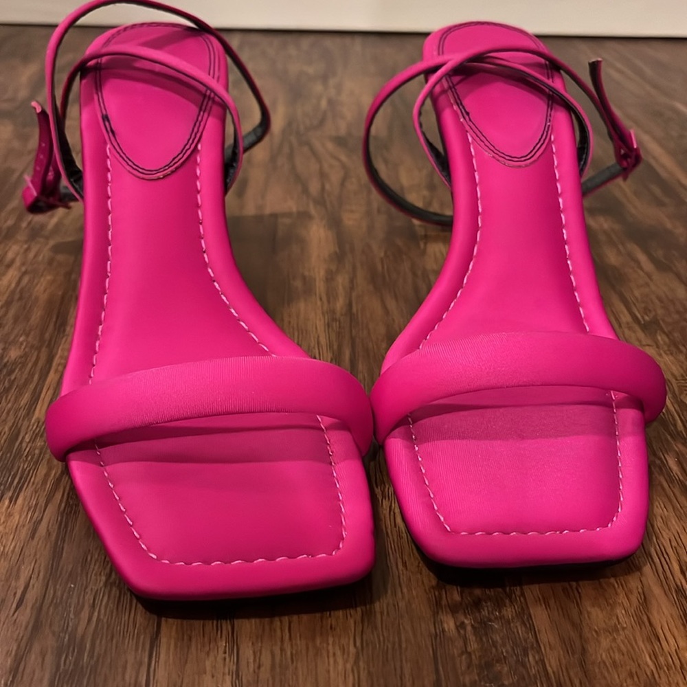 NEW ASOS Halsey Barely there Pink Heeled Sandals Size US 10 - Picture 6 of 10